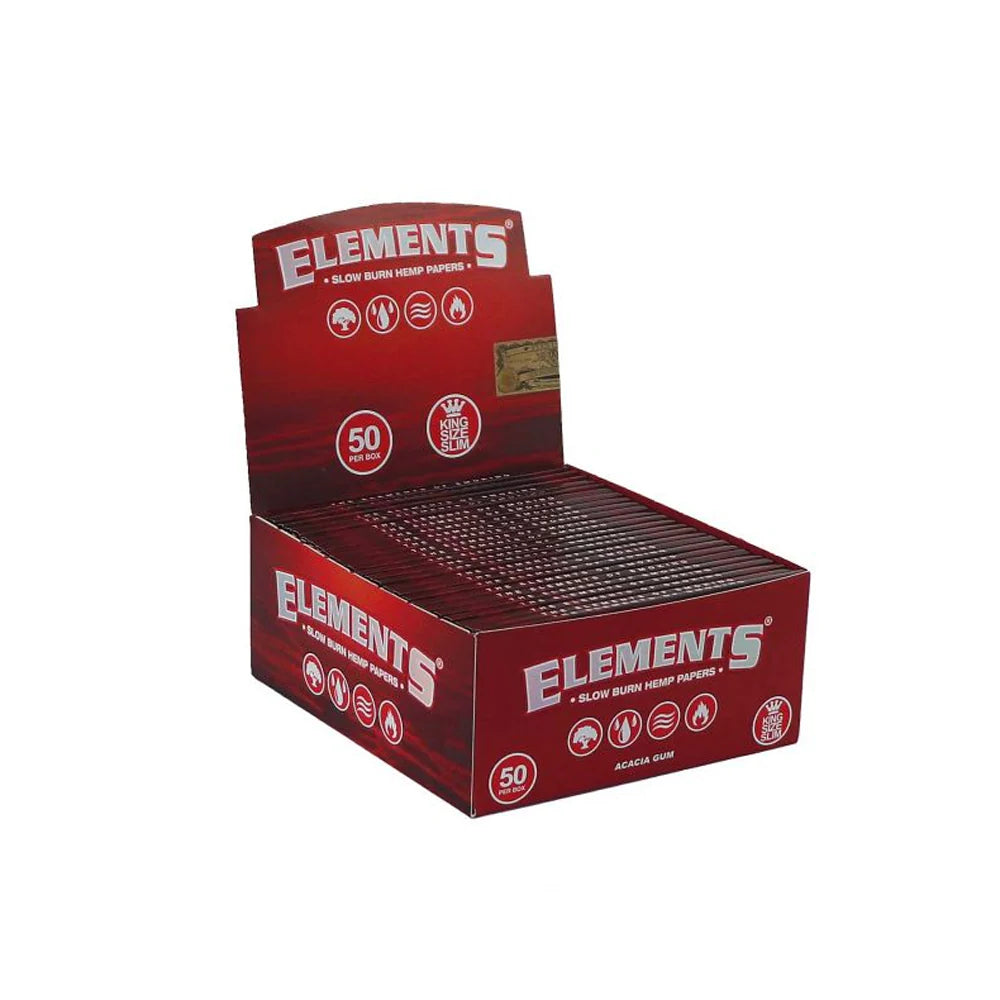 Elements Red King Size Slim Rolling Papers (50 Pack)
